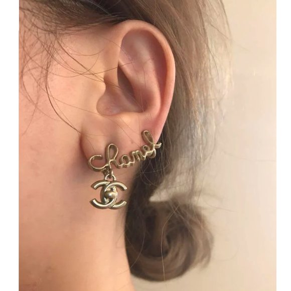 Chanel Logo Clip On Earrings - Picture 3 of 8